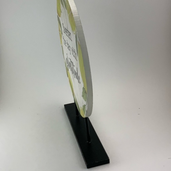 Pedestal Sign Lemon Decor Sweeten the Day With Gratitude Table Countertop Wood - Picture 3 of 11